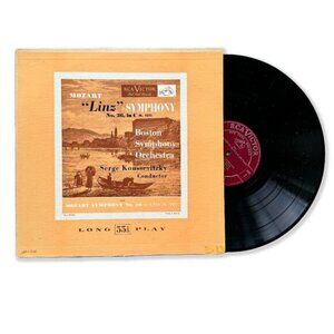 Vintage Mozart "Linz" Symphony Vinyl Boston Symphony, Koussevitzky, RCA Victor